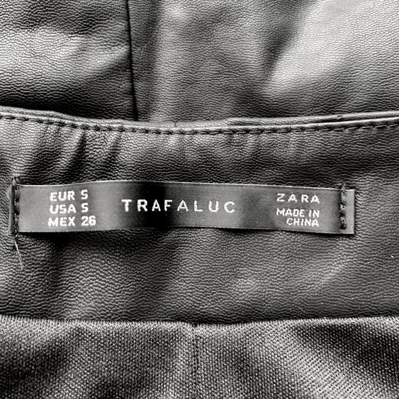 Zara Black Leather Mini Skirt Small - Picture 3 of 3